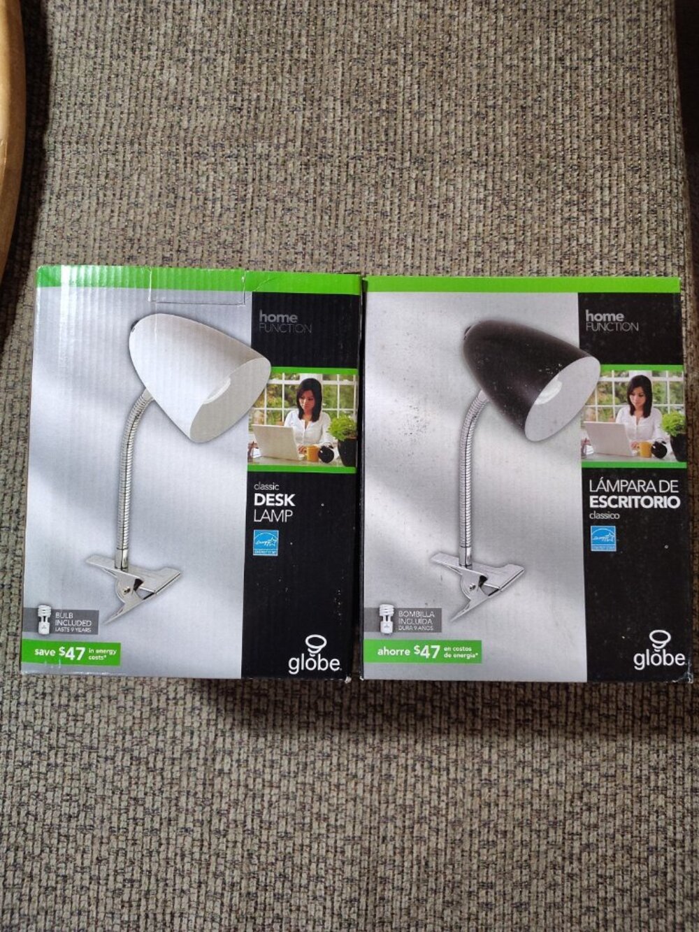 NEW Home/Office Lamp with Metal Clamp Includes 1CFLBulb 15” 2 Colors You Choose